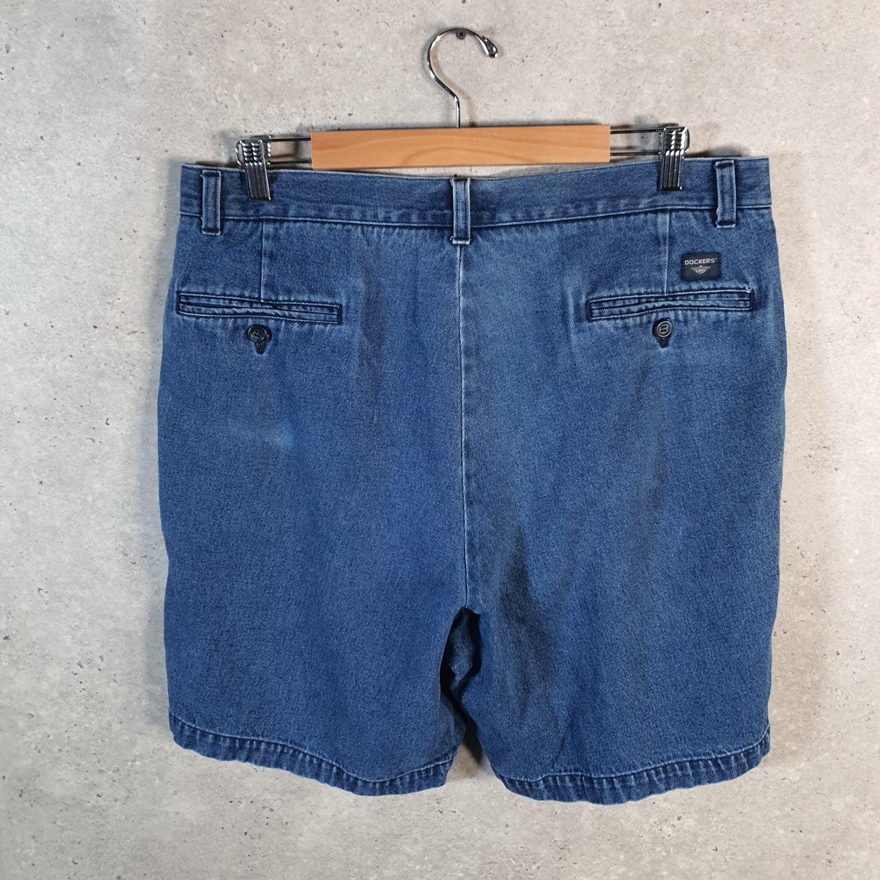 Vintage Dockers Denim Shorts Jorts Cargo Men’s W36 Blue Baggy Cotton