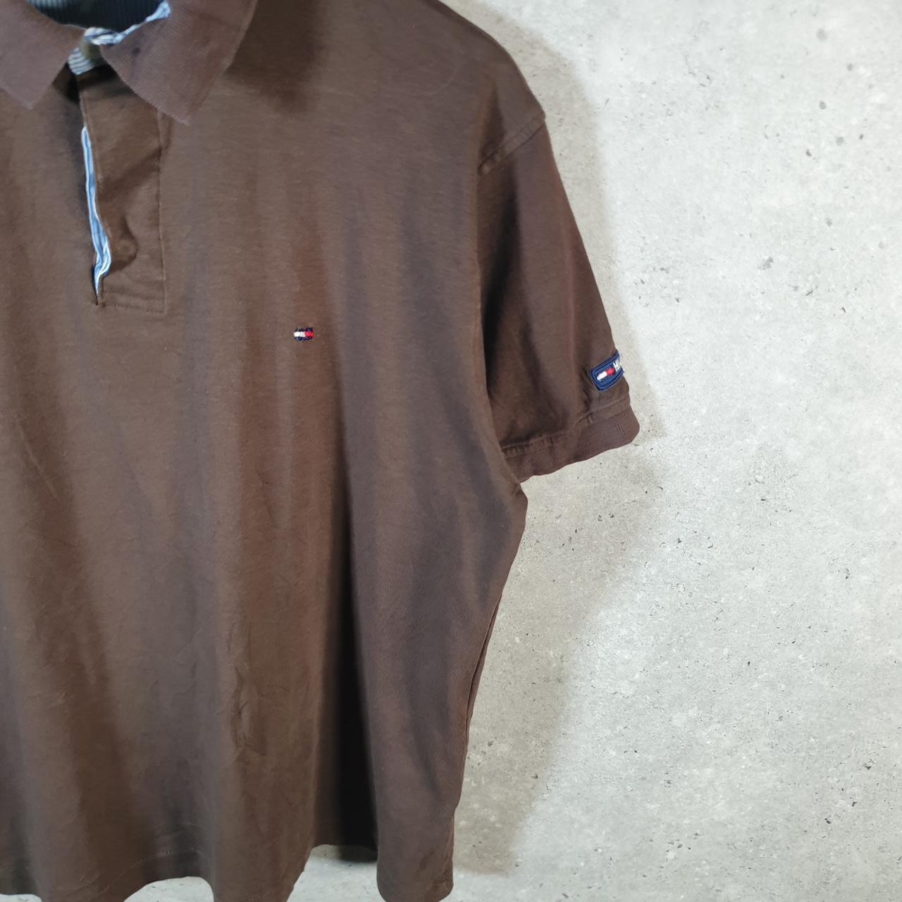 Vintage Tommy Hilfiger Polo Shirt Men’s XS Brown Custom Fit Embroidered Logo