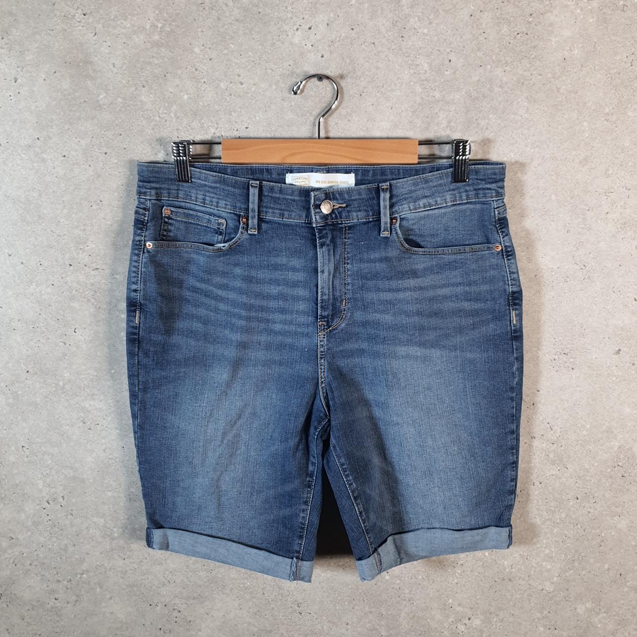Vintage Levi’s Mid Rise Bermuda Short Baggy Shorts Jorts Cargo Womens W32 Blue Relaxed Denim A4585