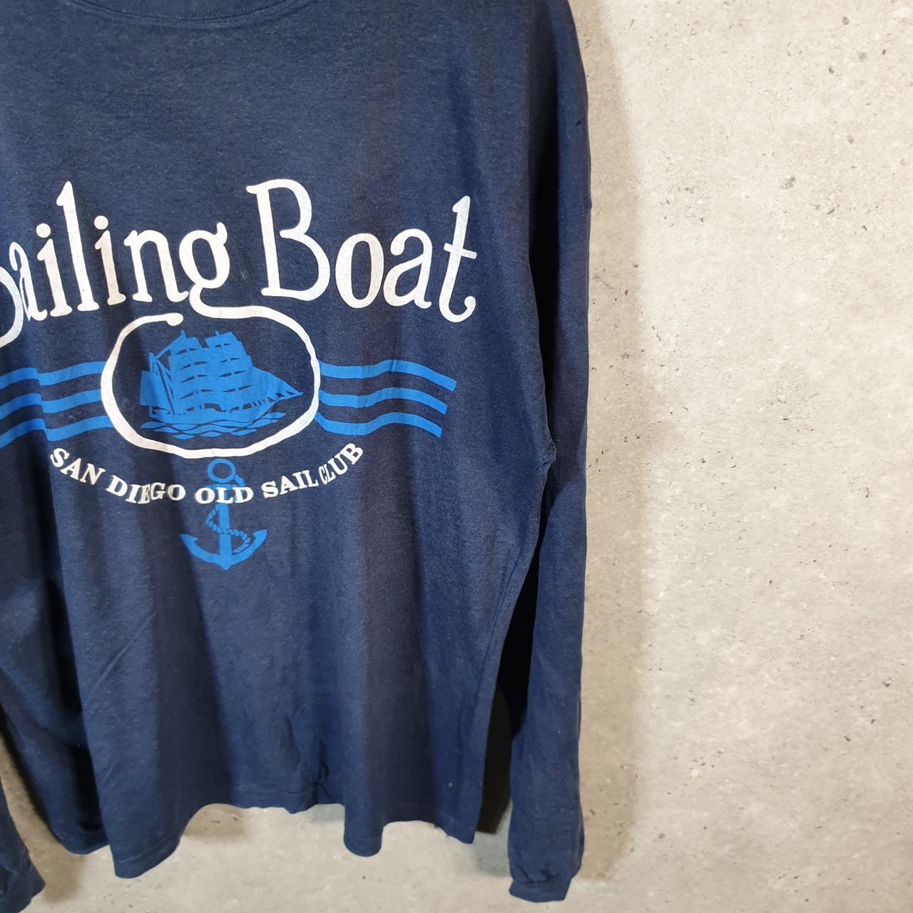 Vintage Sailing Boat San Diego Boat Club 90s T Shirt Men’s Large Navy Graphic
