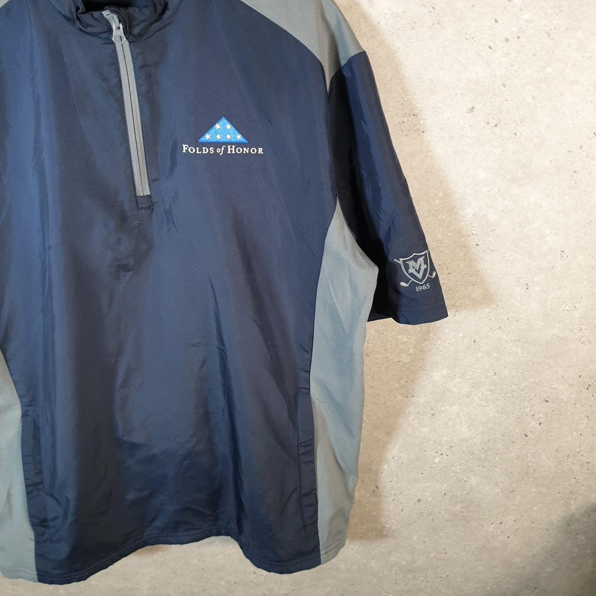 Adidas Short Sleeve Golf Track Jacket Mens Large Blue Folds Of Honour Athletic Full Zip