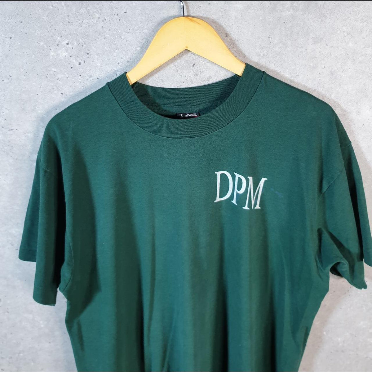 Vintage Fruit of the Loom CPMS College USA 90s Single Stitch T Shirt Men’s Large Green C8960