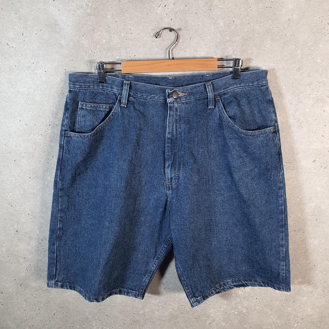 Vintage Wrangler Denim Shorts Jorts Cargo Men’s W38 Blue Baggy Cotton