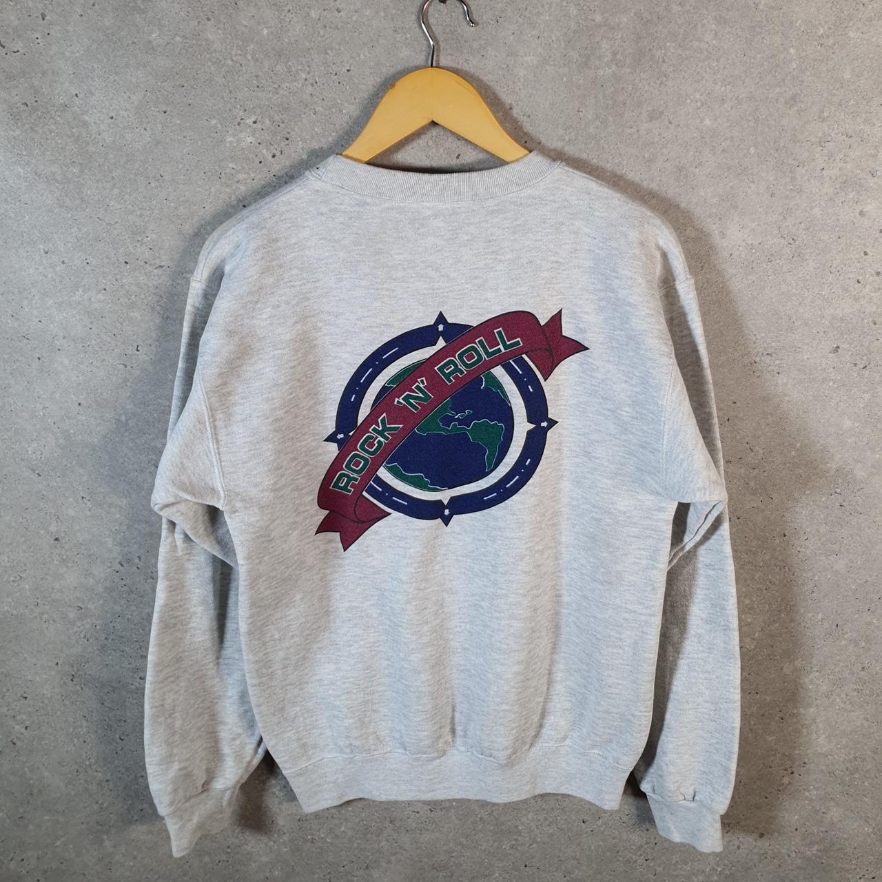 Vintage Hard Rock Cafe Atlanta Rock N Roll Sweatshirt Mens Small Grey USA