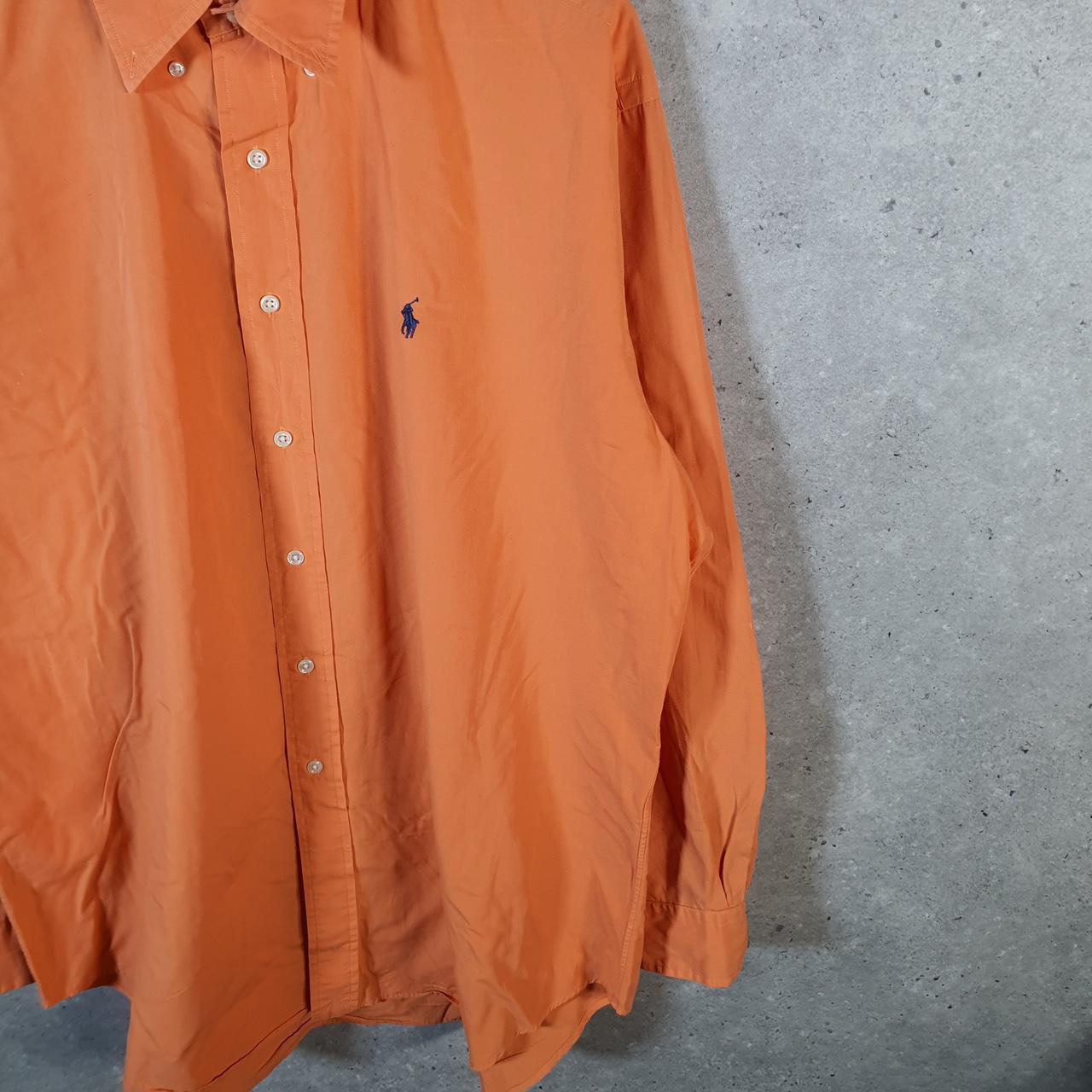 Vintage Ralph Lauren Button Down Shirt Men’s Large Orange Blake Fit Cotton Pony