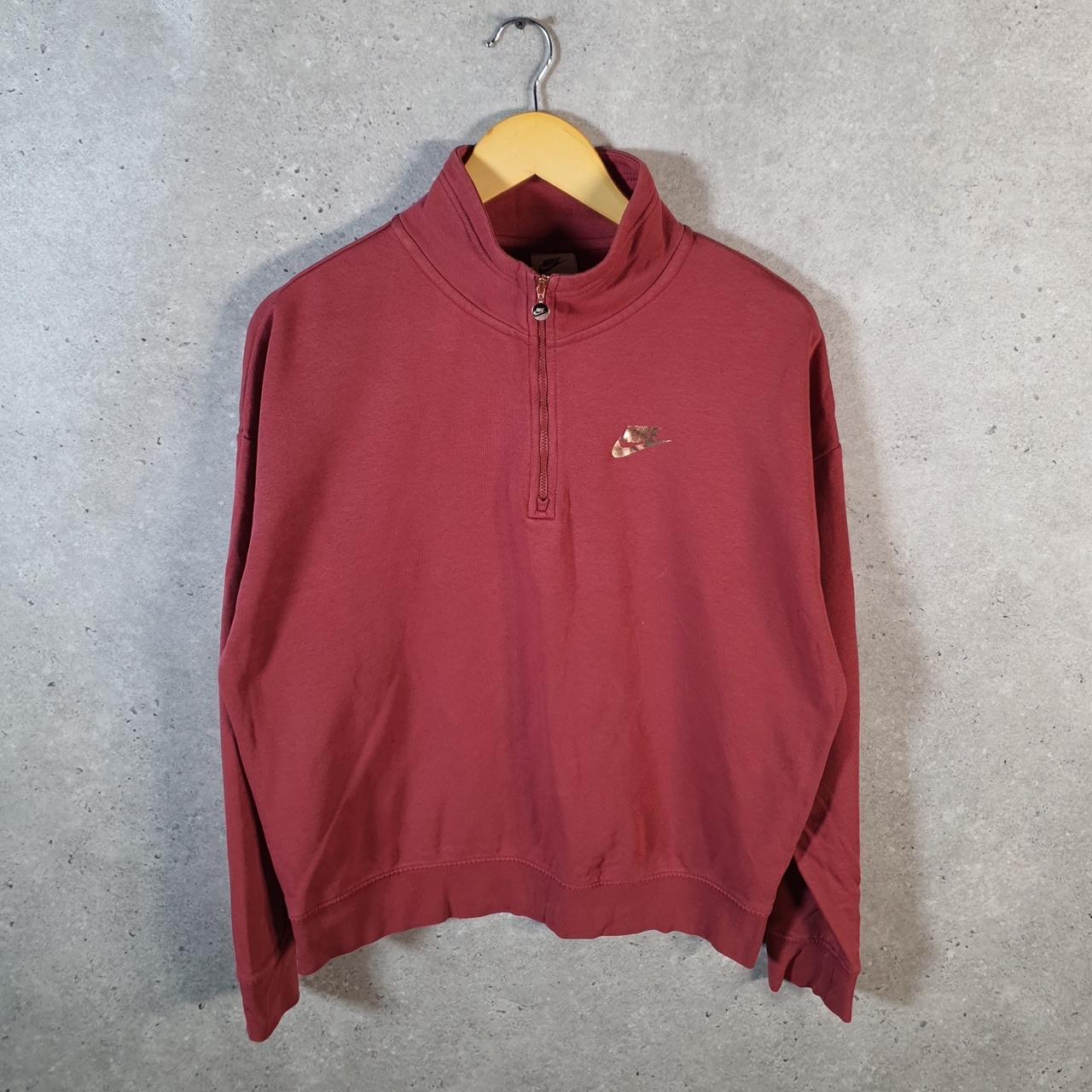 Vintage Nike 1/4 Zip Sweatshirt Womens XS Pink Swoosh Y2K Pullover Logo