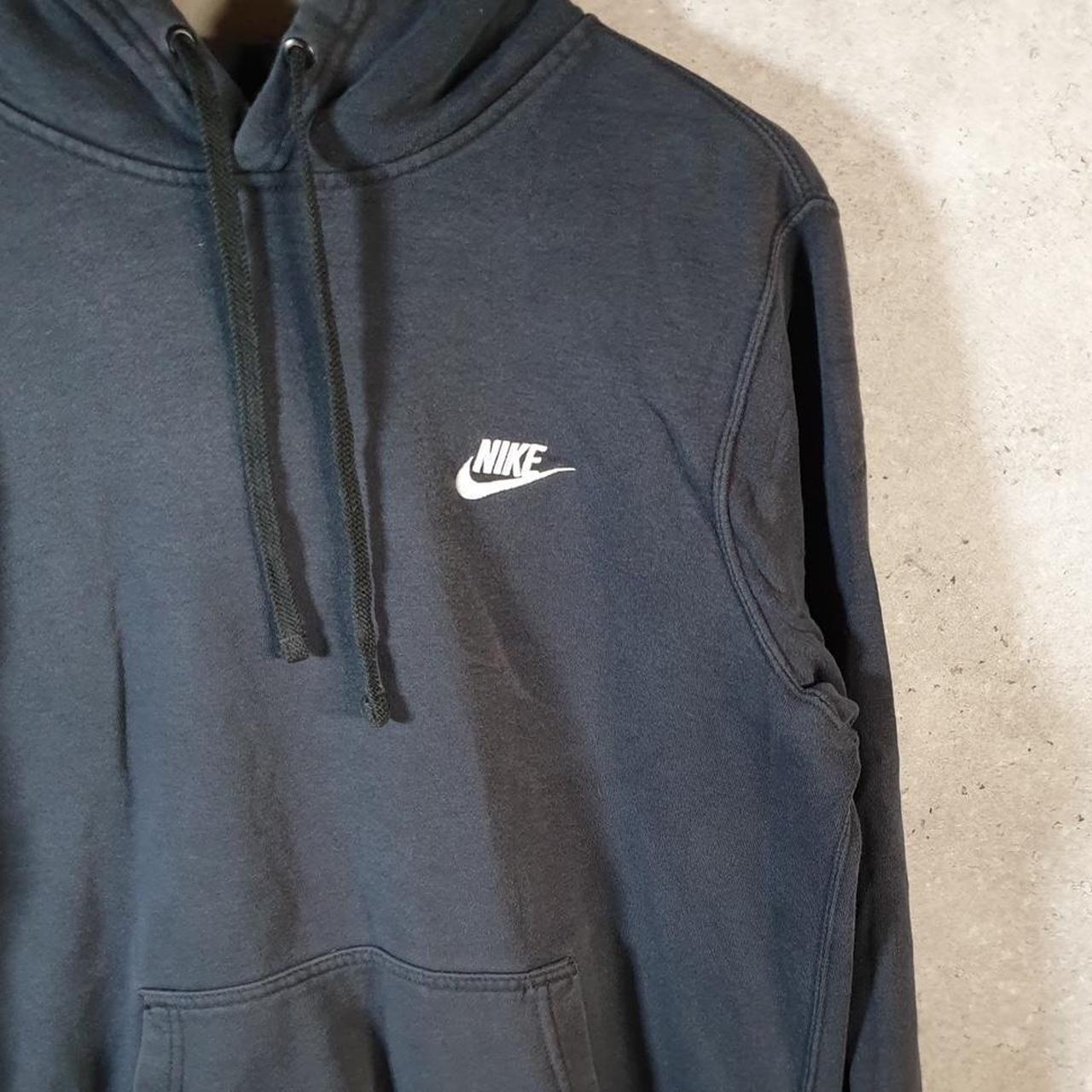 Vintage Nike Club Embroidered Hoodie Men’s Medium Black Swoosh Y2K Pullover