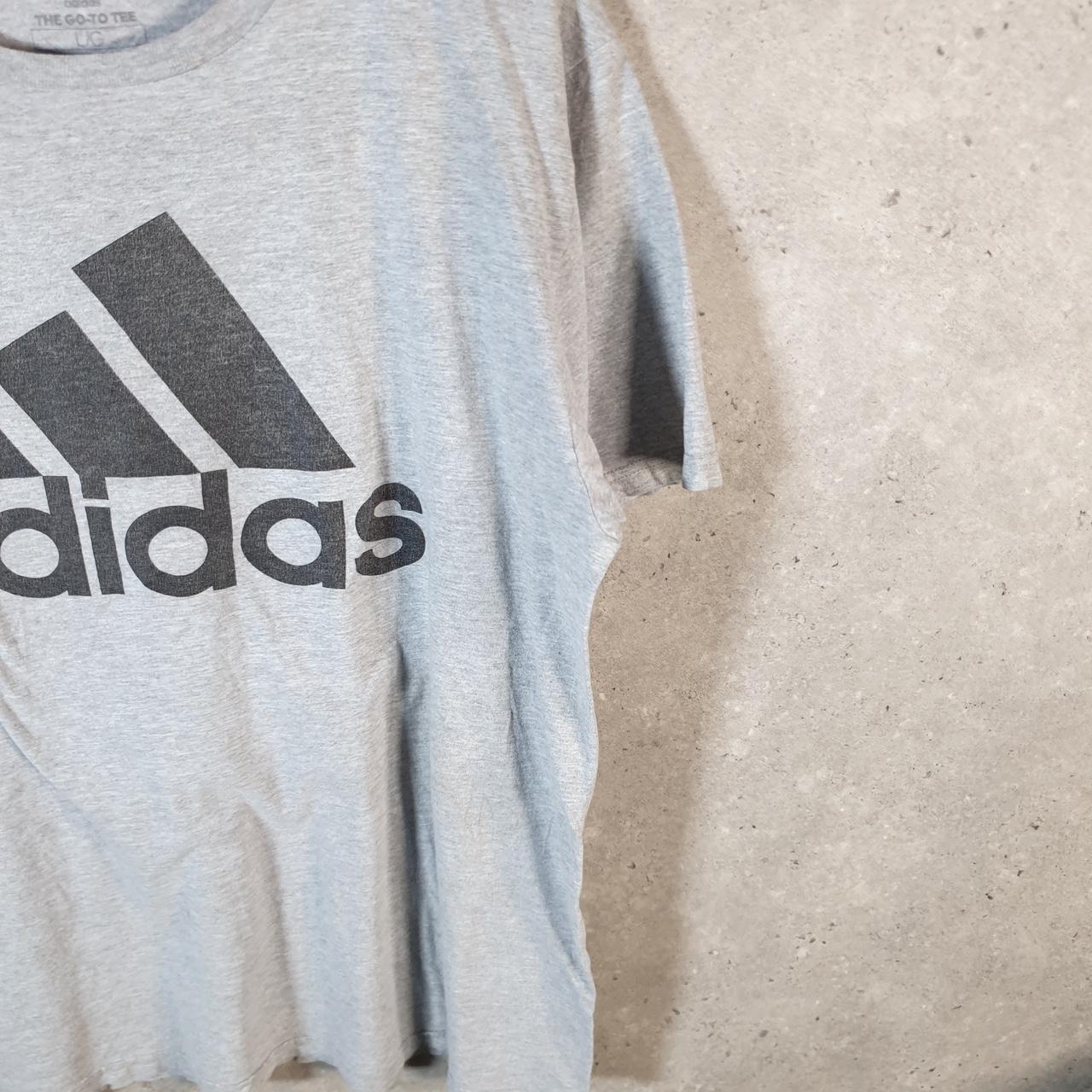 Vintage Adidas Go To Tee T Shirt Men’s Large Grey Three Stripes Logo Athletic