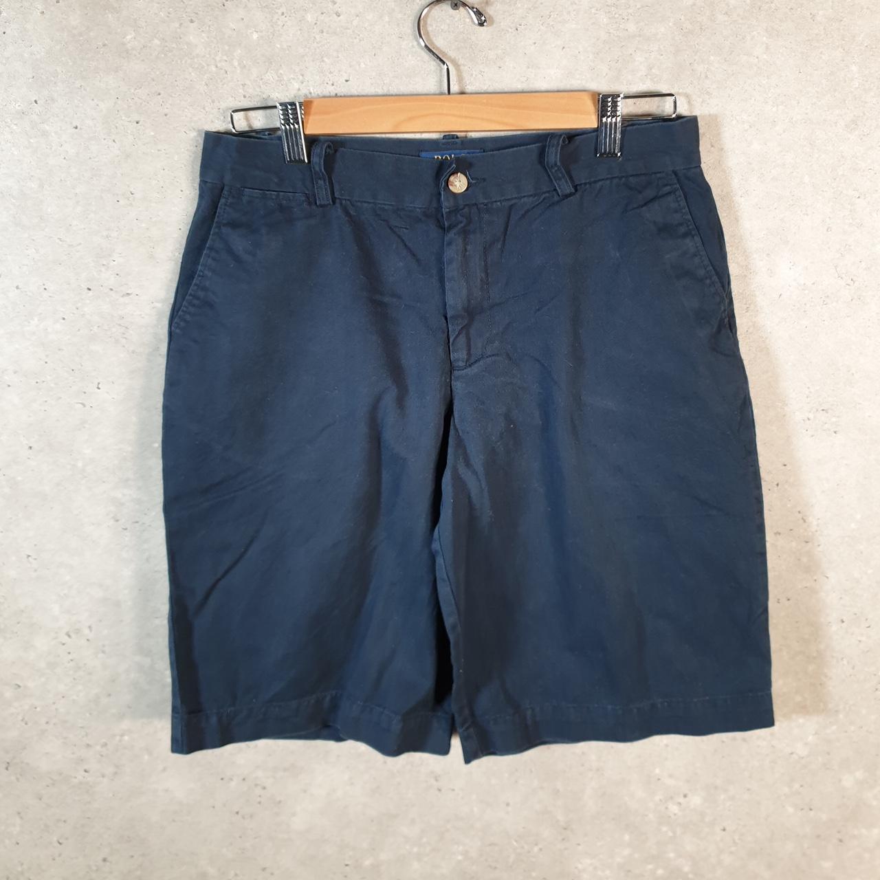 Vintage Ralph Lauren Polo Shorts Jorts Chino Cargo Womens W30 Navy Blue Baggy Cotton