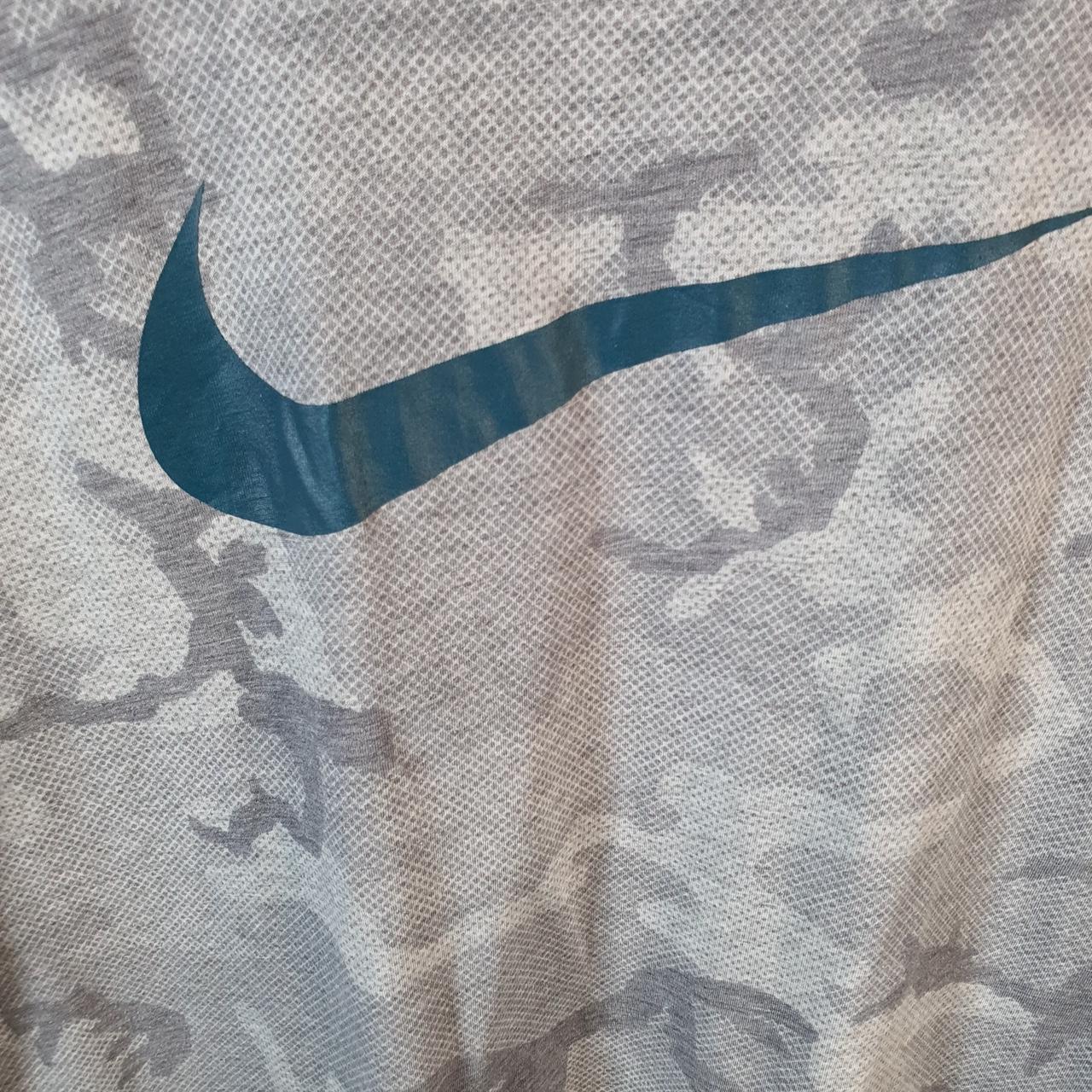 Vintage Nike Camouflage T Shirt Mens Large Grey Printed Logo Swoosh Athletic