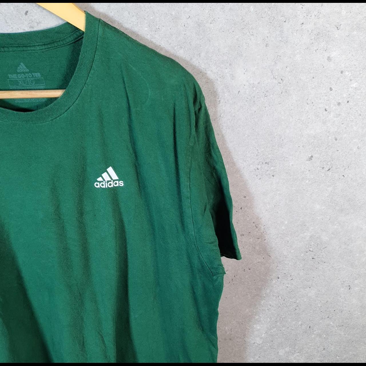 Vintage Adidas Go To Tee T Shirt Mens XL Green Three Stripes Logo Athletic