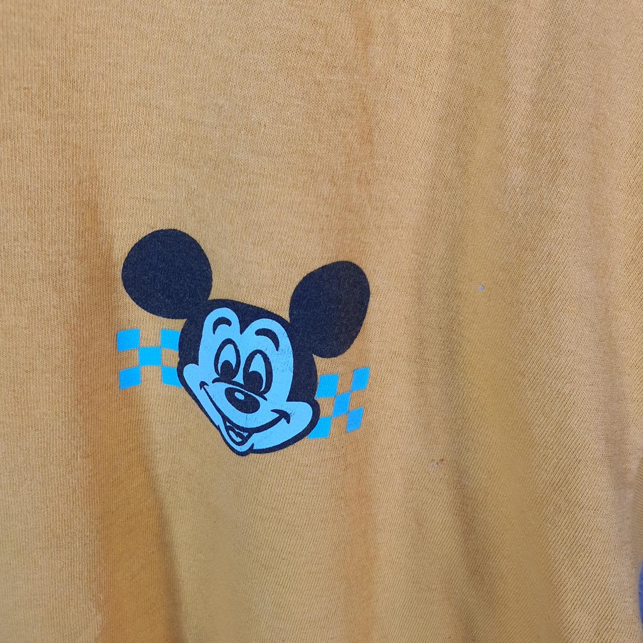 Vintage Disney Land Mickey Mouse T Shirt Men’s Large Orange Logo Graphic Cartoon