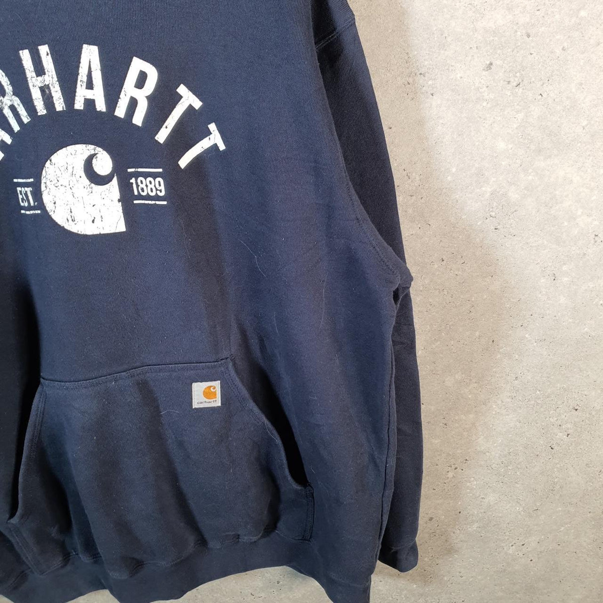 Vintage Carhartt Hoodie Men’s XL Navy Blue Pullover Blank USA Original Fit