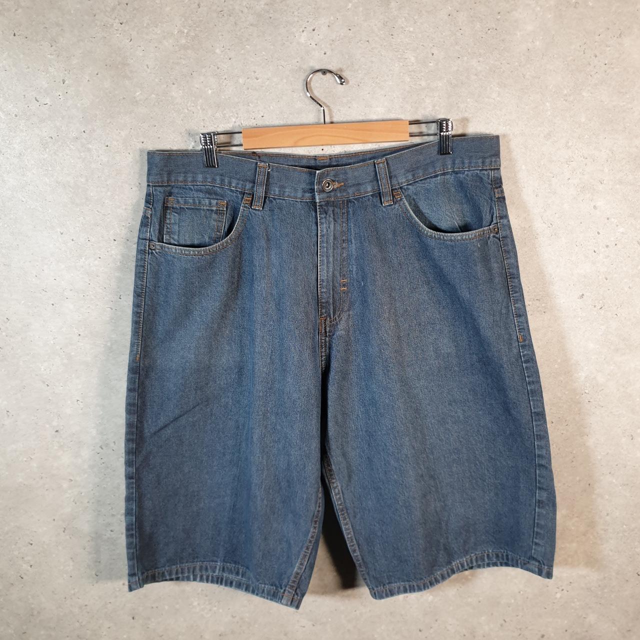 Vintage Rocawear Baggy Y2K Hip Hop Jeans Shorts Jorts Mens W38 Blue Denim USA Big Fish Vintage