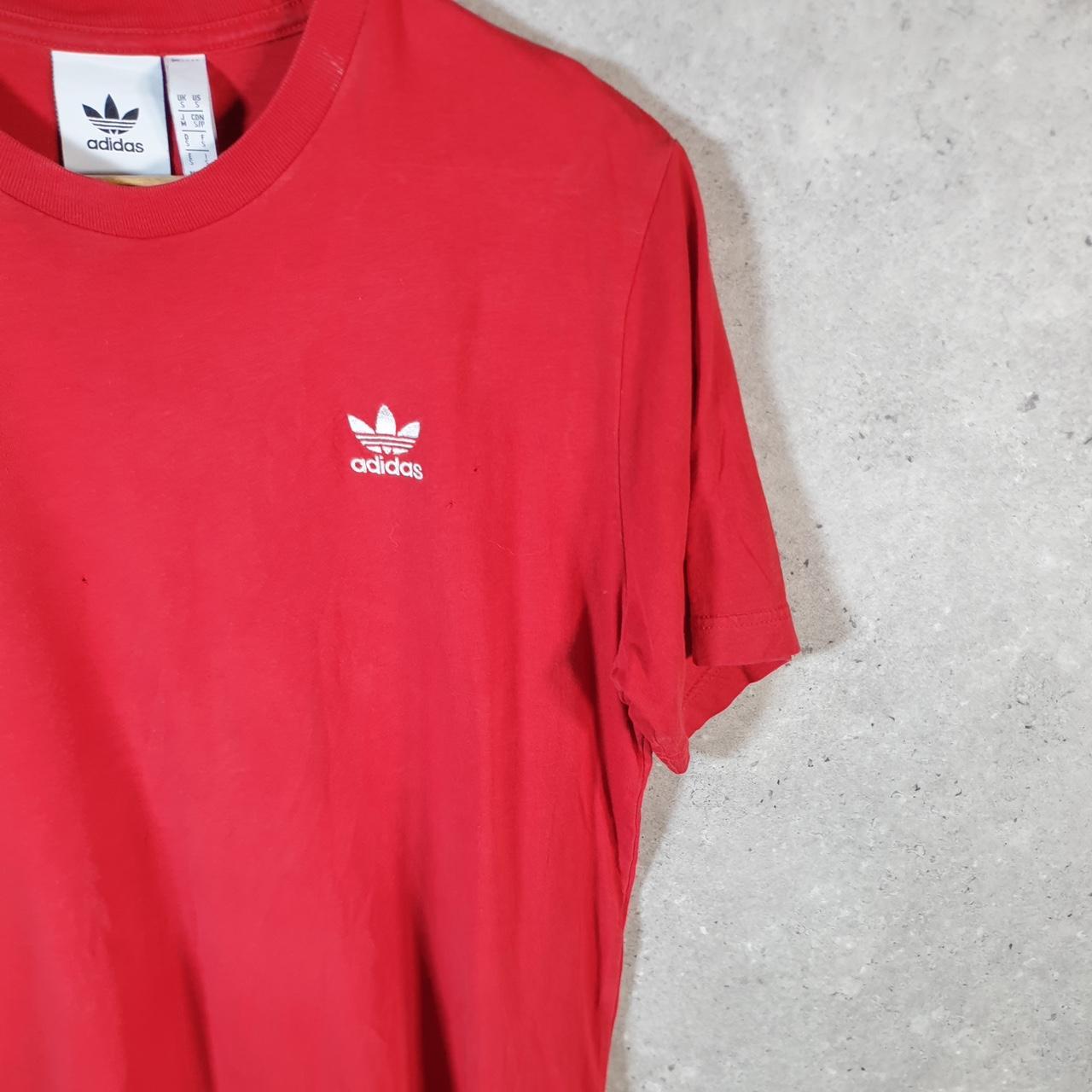 Vintage Adidas Trefoil Retro T Shirt Men’s Small Red Three Stripes Logo Athletic