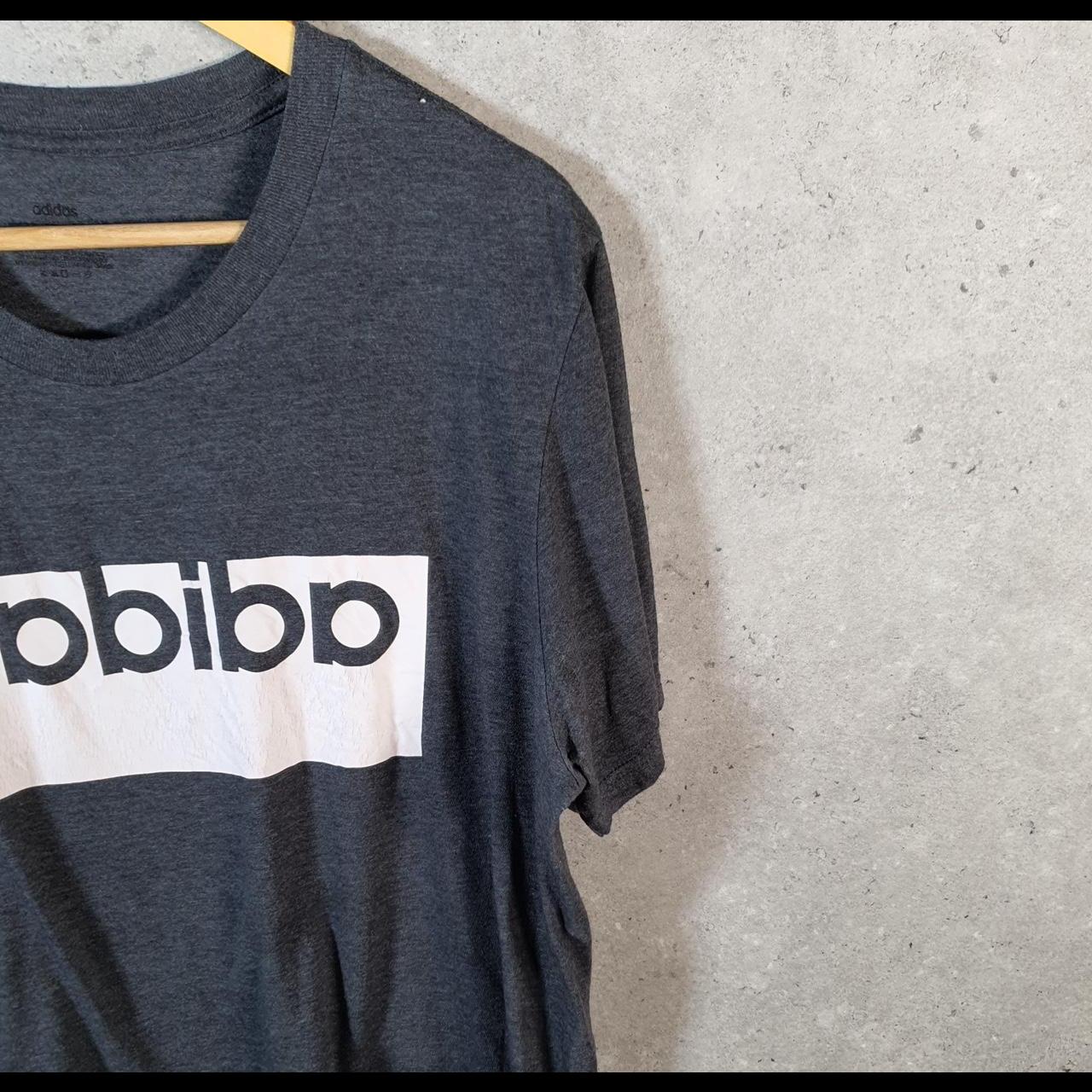 Vintage Adidas Spellout T Shirt Mens Large Grey Three Stripes Logo Athletic