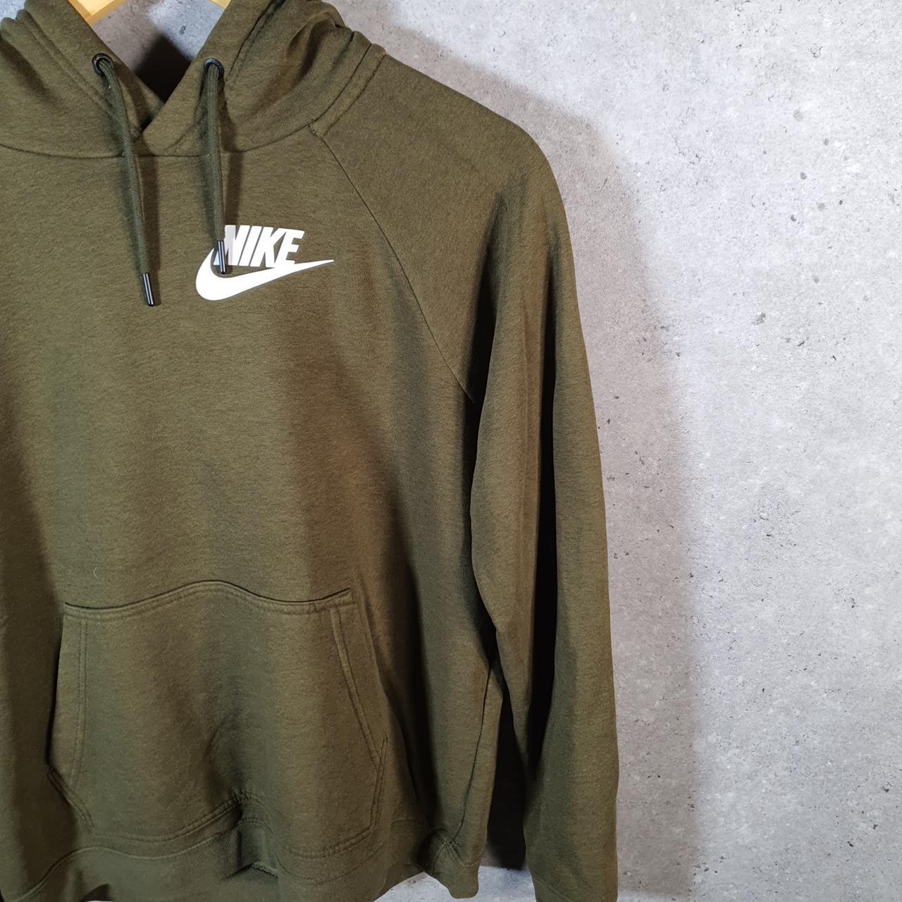 Vintage Nike Club Sportswear Hoodie Womens Medium Khaki Green Swoosh Y2K Pullover