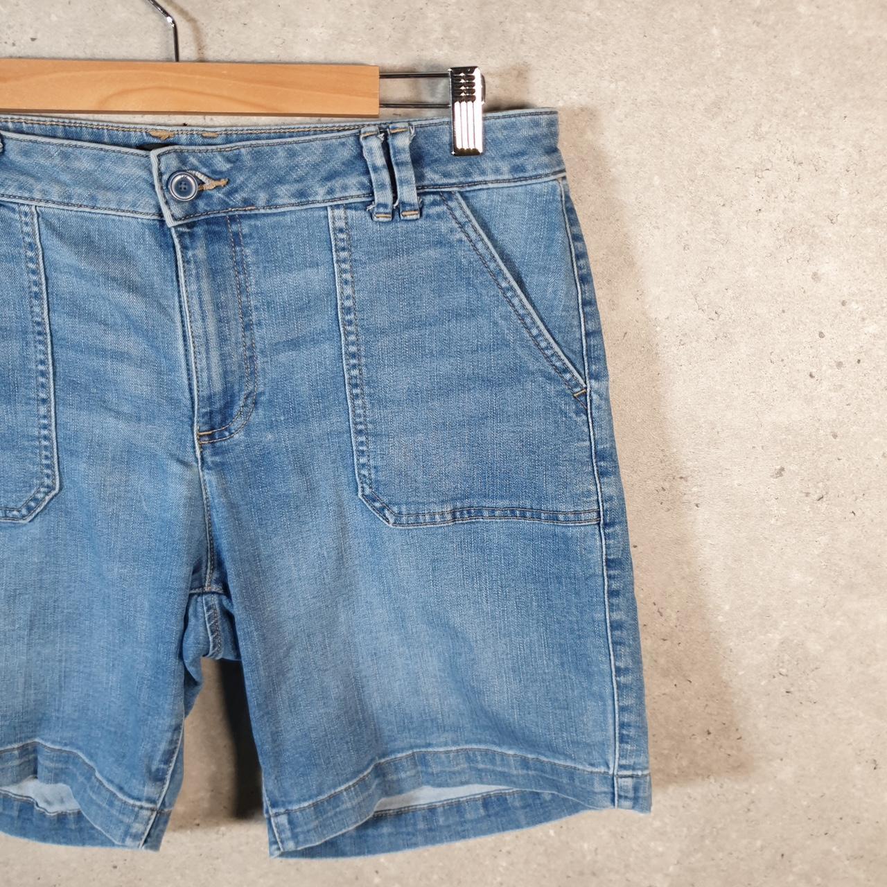 Vintage Lee Baggy Shorts Jorts Cargo Womens W34 Blue Relaxed Denim