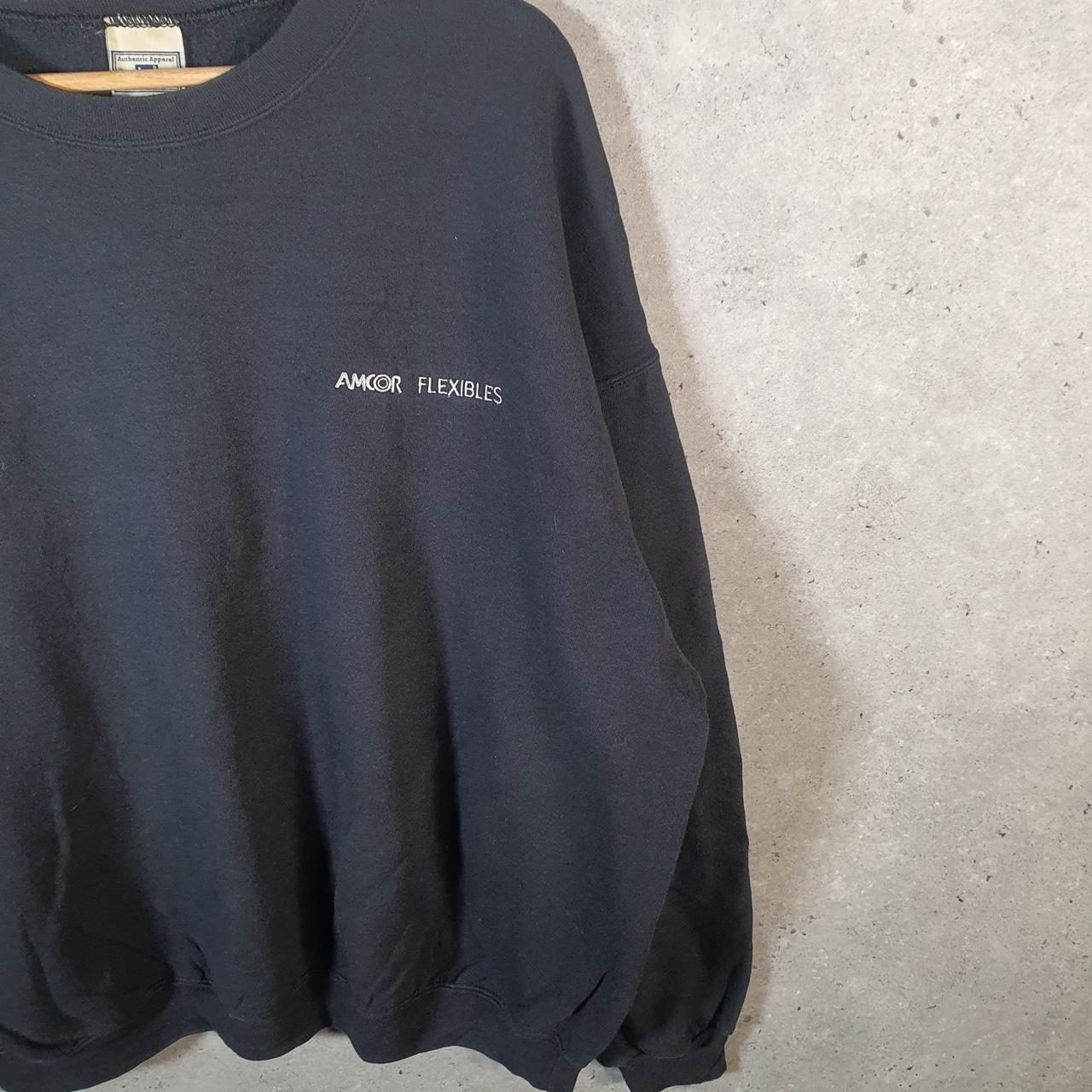 Vintage Lee Heavyweight Sweatshirt Men’s XL Black USA Amcor Flexibles Embroidered