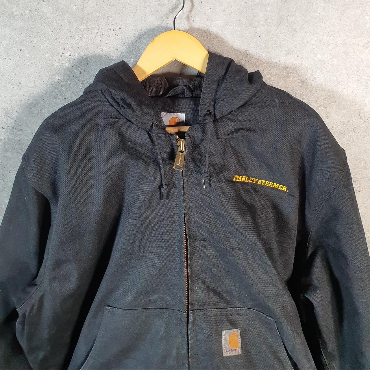 Vintage Carhartt Active Hooded Jacket Men’s Large Black Workwear Canvas USA G2123