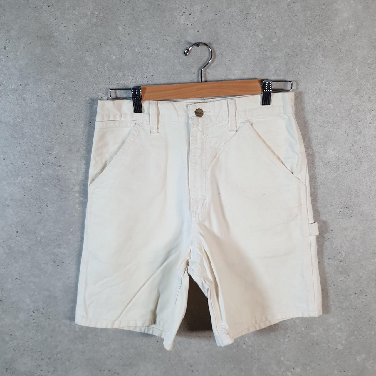 Vintage Carhartt Baggy Carpenter Shorts Jorts Cargo Men’s W30 Beige Original Fit Workwear