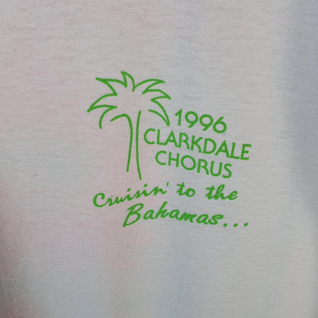 Vintage Oneita Power 1996 Clarkdale Chorus Bahamas USA Single Stitch T Shirt Men’s Large White