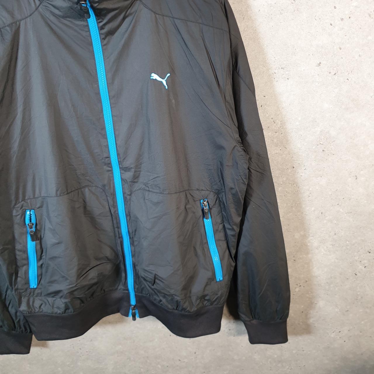 Vintage Puma Windbreaker Track Jacket Mens Medium Grey USA Embroidered Full Zip