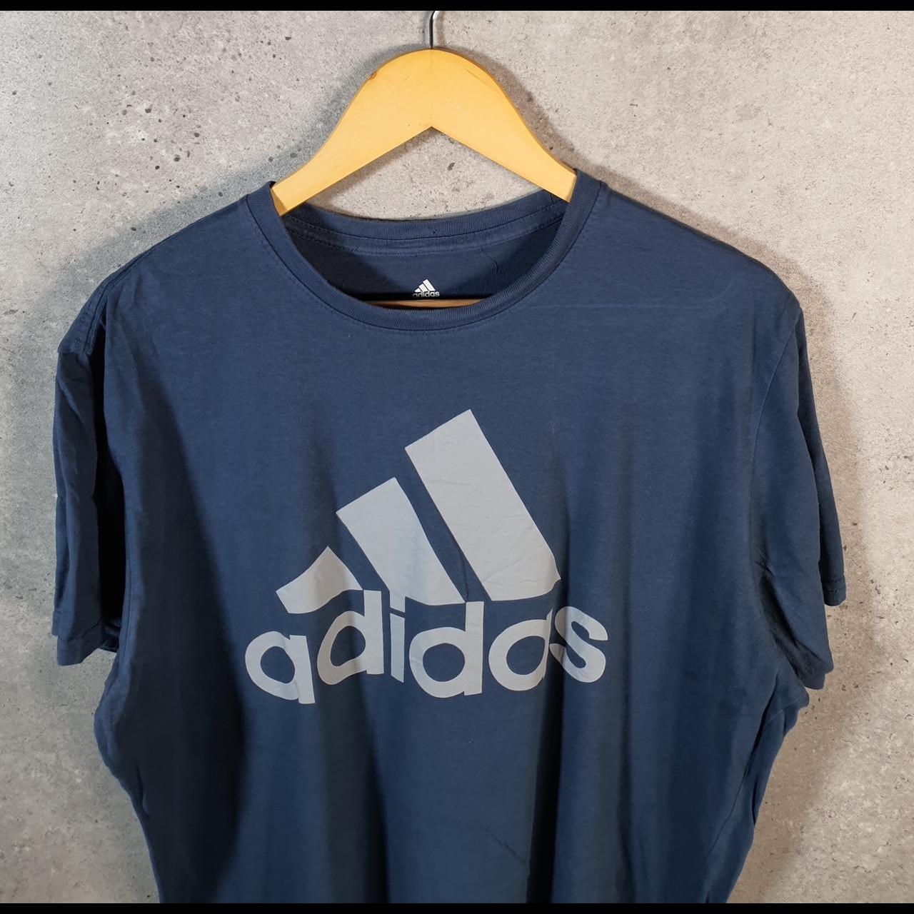 Vintage Adidas Golf Spellout T Shirt Shirt Men’s Large Blue Three Stripes Logo Athletic C9819