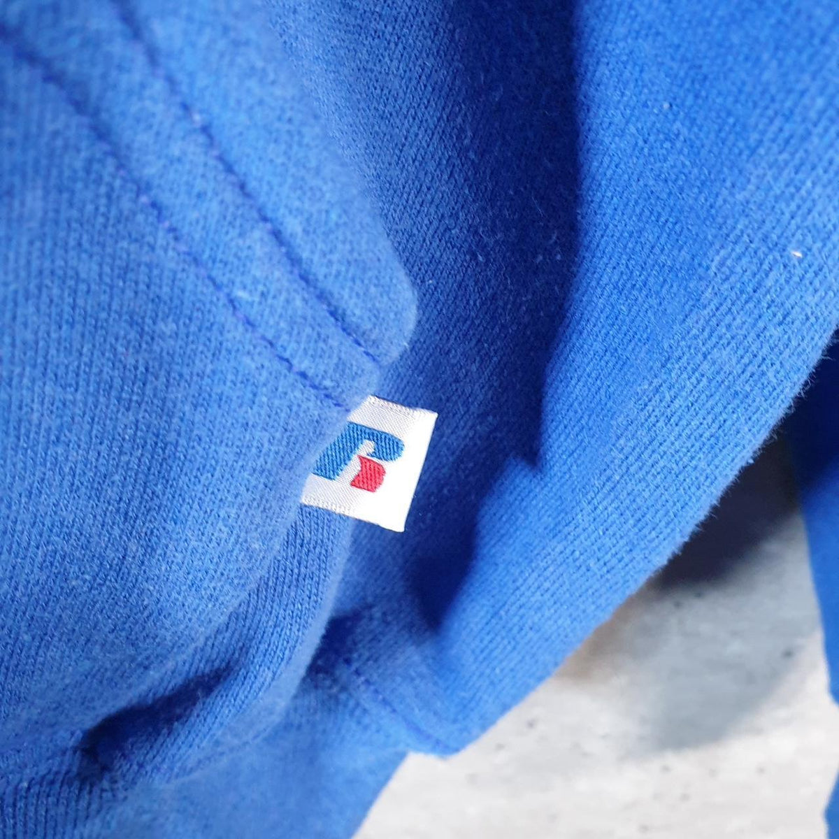 Vintage Russell Athletic Mava Metzger Hoodie Men’s Medium Blue Pullover Baggy