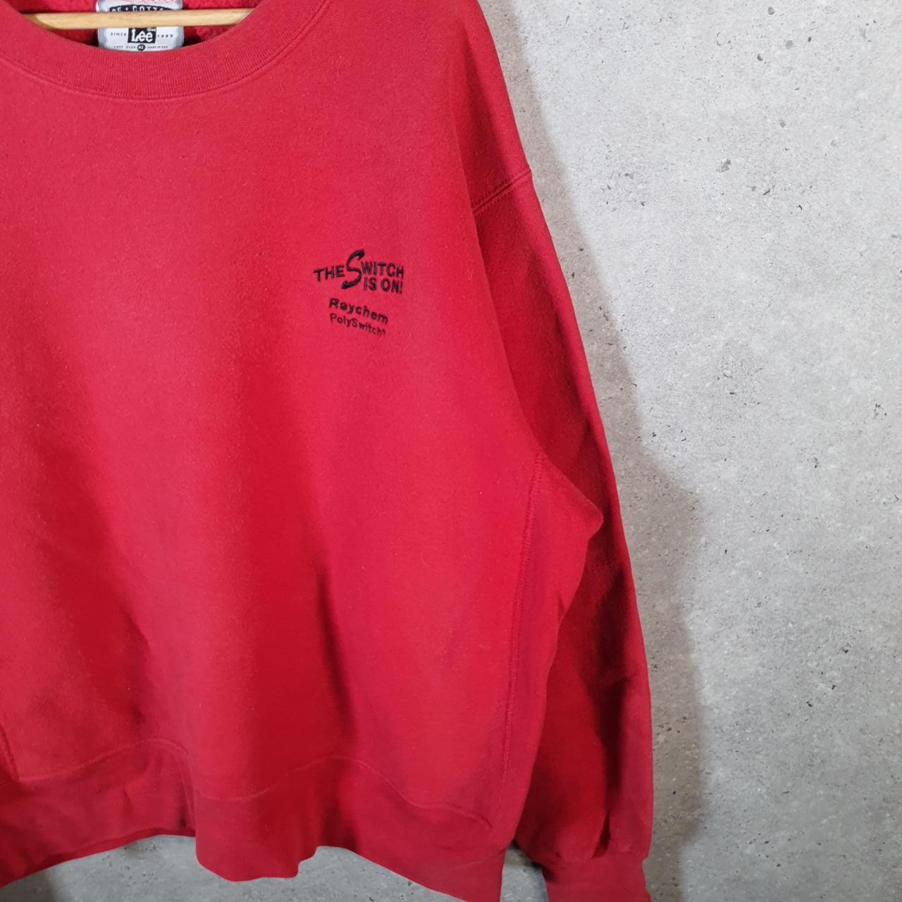 Vintage Lee Crossgrain Sweatshirt Men’s XL Red USA Raychem Polyswitch Embroidered
