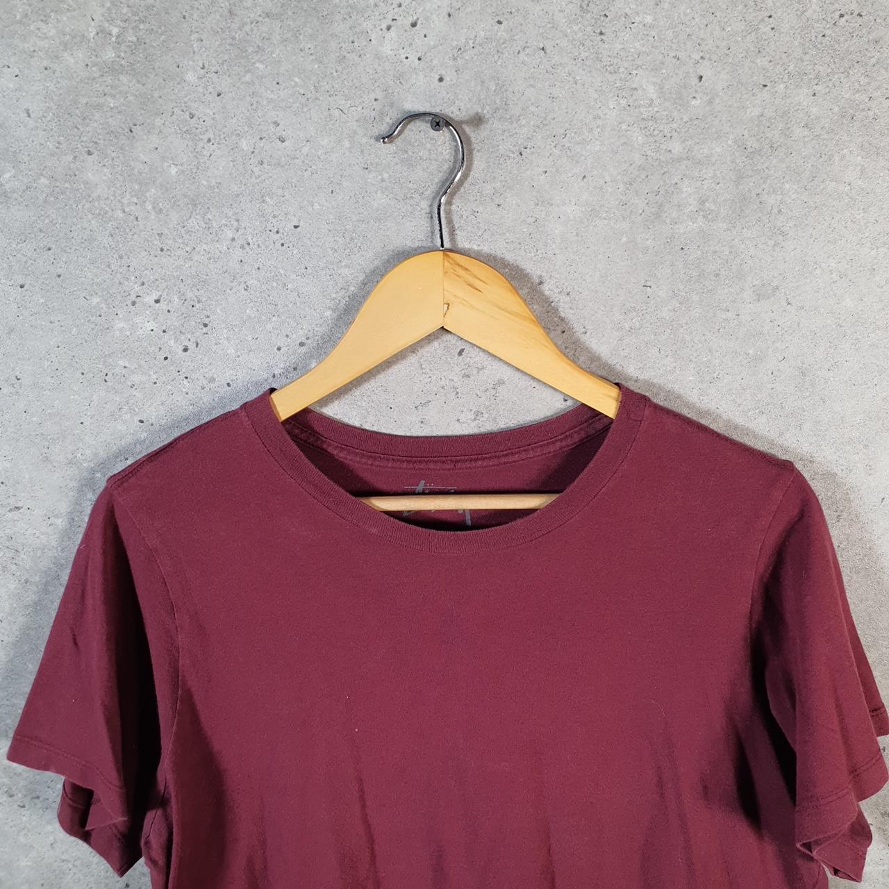 Vintage Stussy Spellout Printed Printed T Shirt Men’s Small Burgundy Red Graphic Short Sleeve Big Fish Vintage