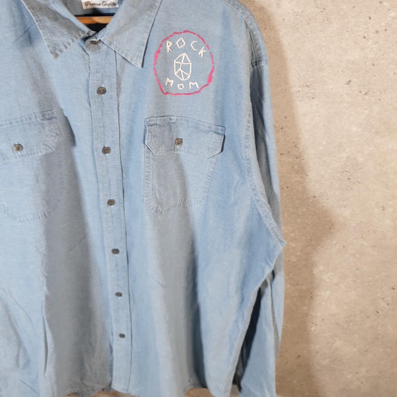 Vintage Wrangler Denim Jean Trucker Shirt Mens 2XL Blue Button