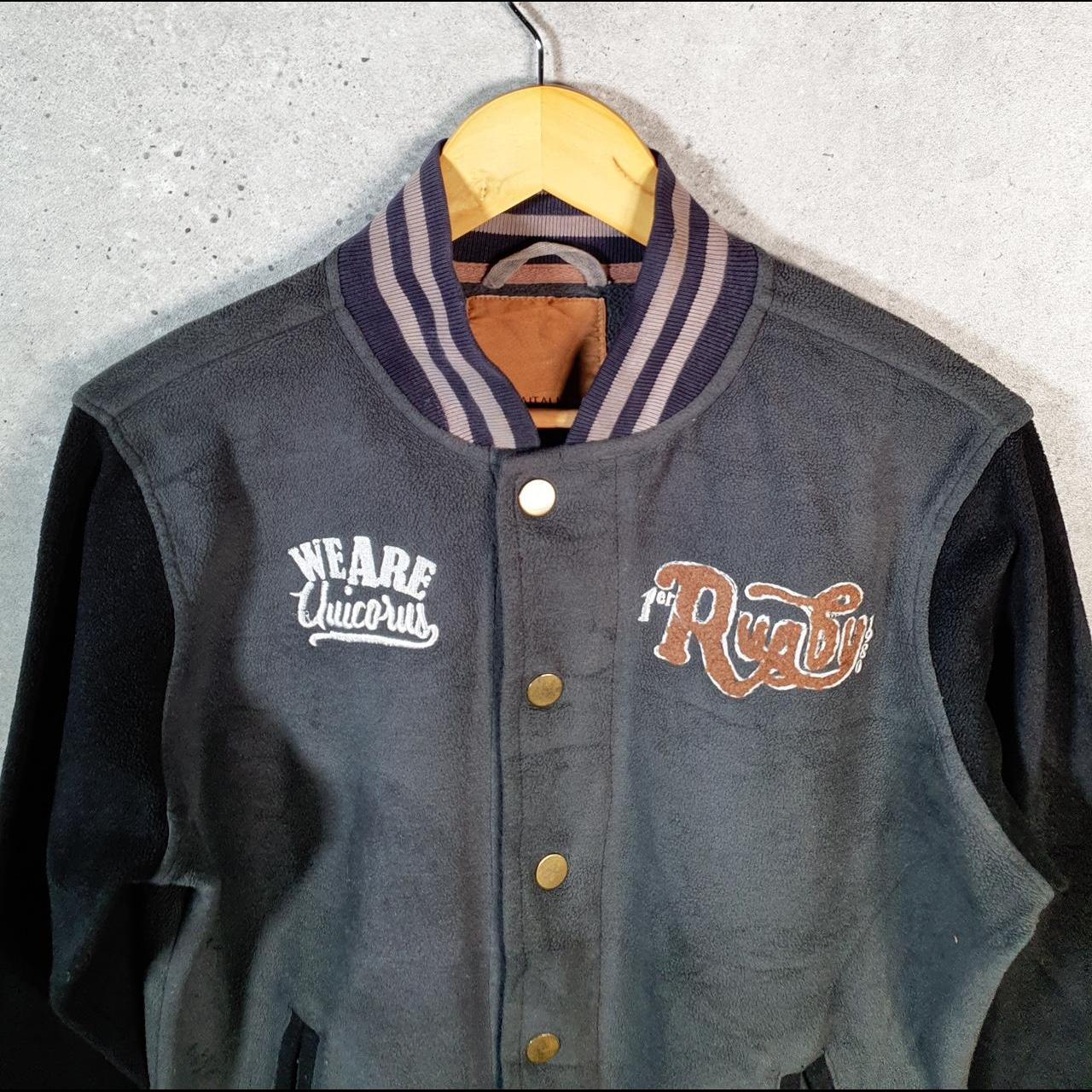 Vintage Piazza Italian Man Baseball Varsity Jacket Mens Small Grey Utility Hunting USA Pockets