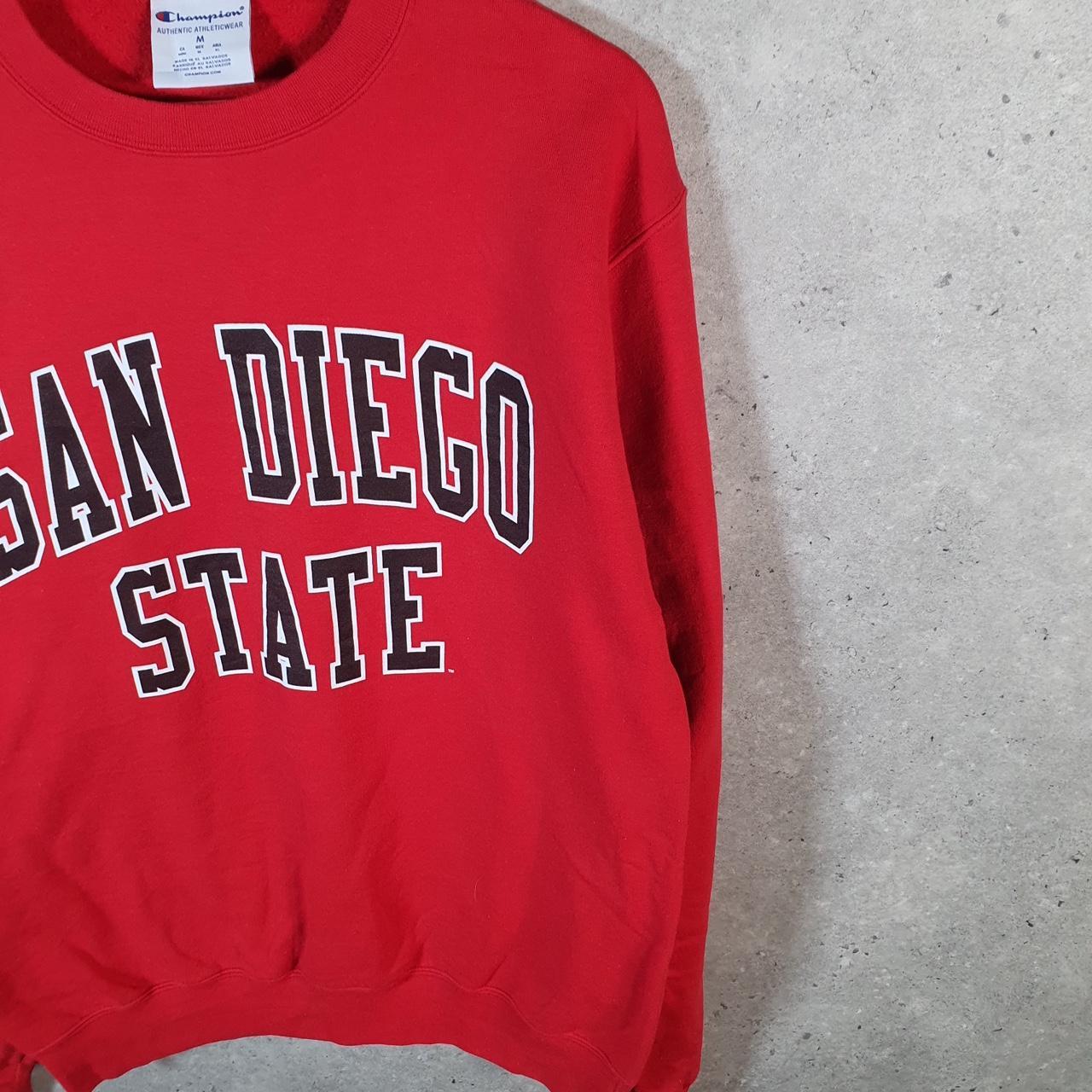 Vintage Champion San Diego State Sweatshirt Men’s M Red USA Pullover Spellout Logo