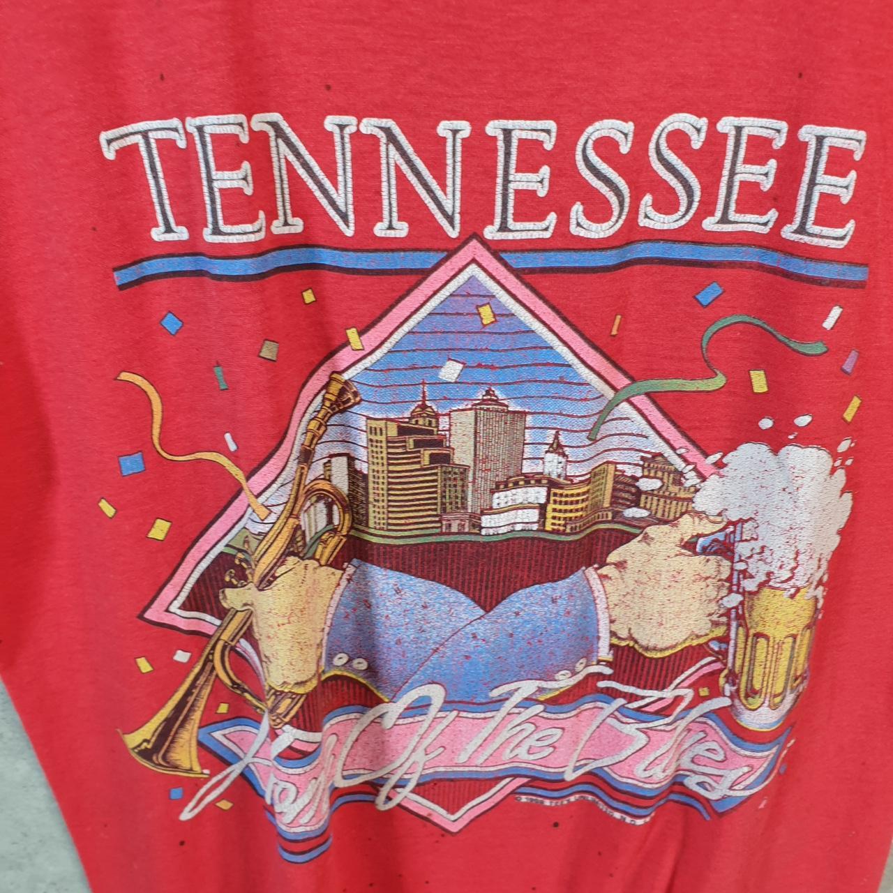 Vintage tennessee Home Of The Blues Beer 90s Single Stitch T Shirt Men’s Small Red