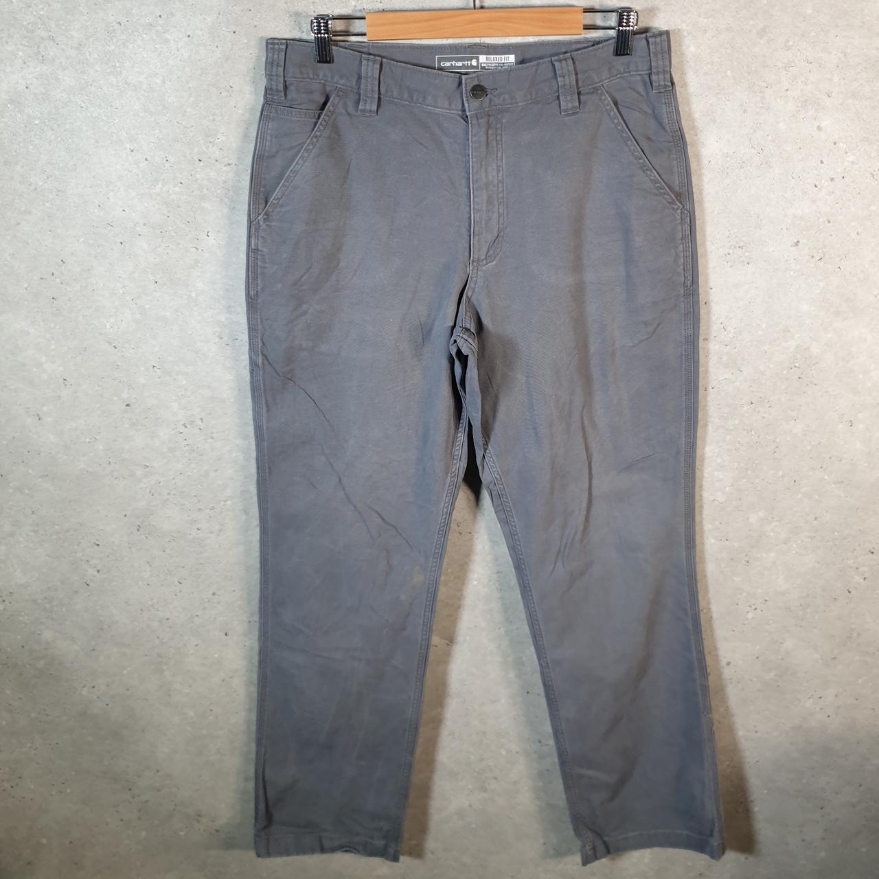 Vintage Carhartt Carpenter Trousers Mens W34 L34 Grey Relaxed Fit Workwear