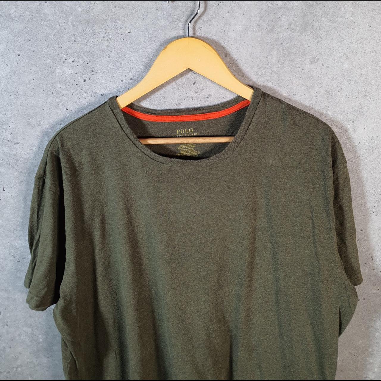 Vintage Ralph Lauren Polo T Shirt Men’s XL Khaki Green Embroidered Pony Classic Fit C9110