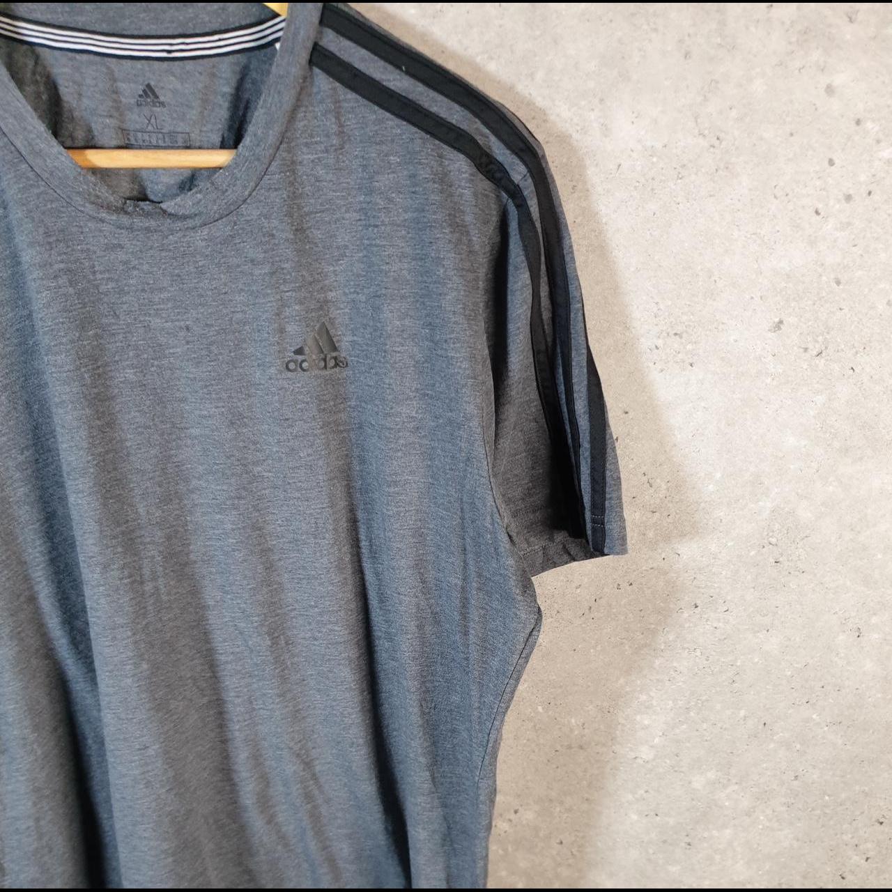 Vintage Adidas Climalite T Shirt Men’s XL Grey Three Stripes Logo Athletic