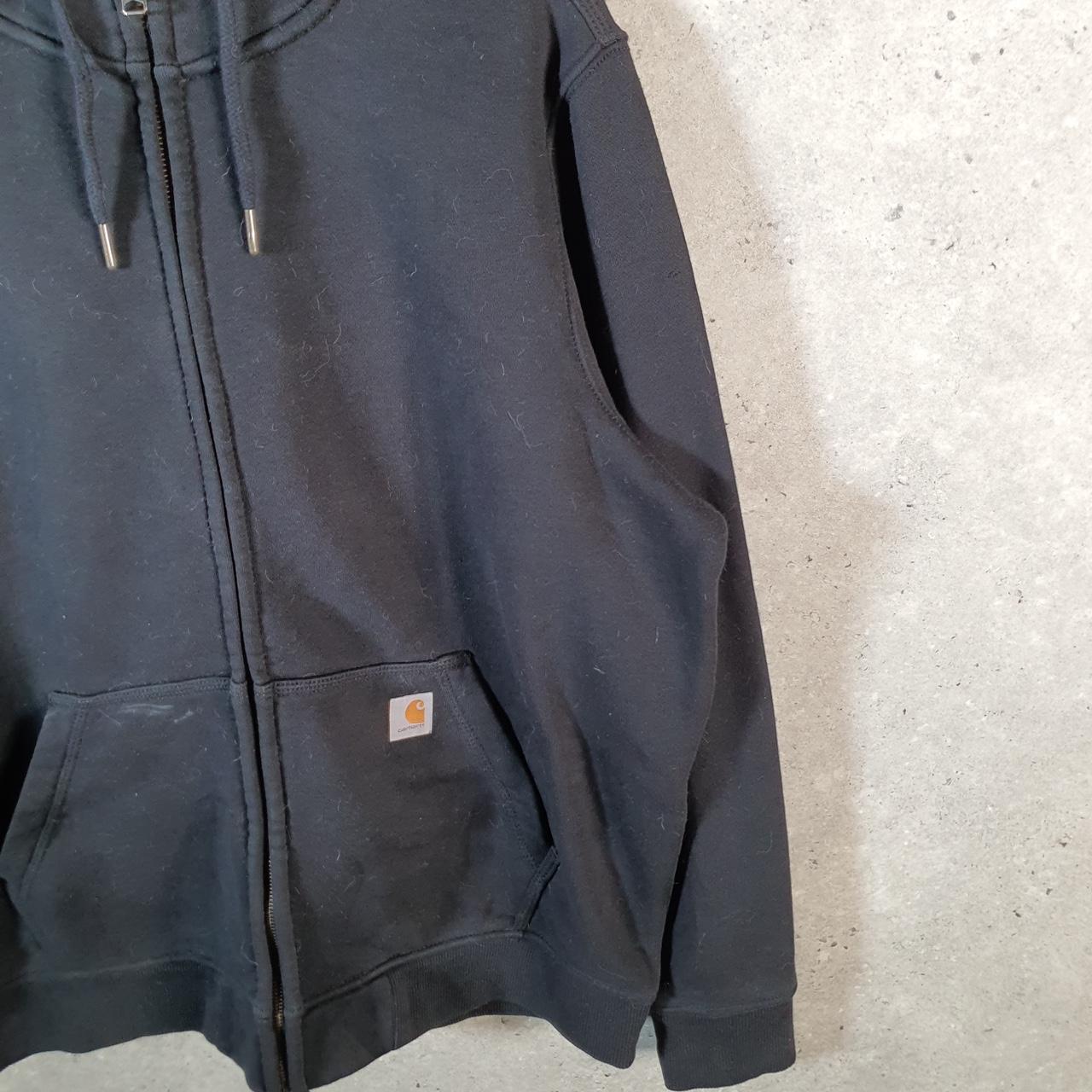 Vintage Carhartt Hoodie Womens XL Black Full Zip Blank USA Original Fit