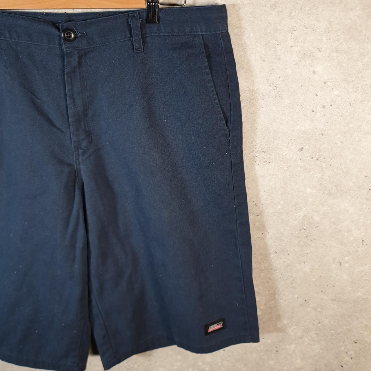 Vintage Dickies Baggy Chino Shorts Jorts Cargo Mens W36 Navy Blue Relaxed Fit
