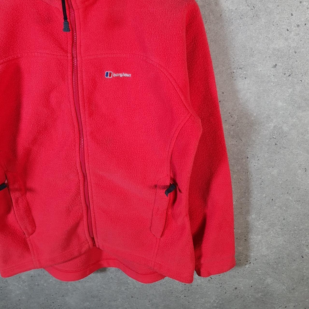 Vintage Berghaus Teddy Fleece Sweatshirt Womens UK12 Pink Full Zip Logo