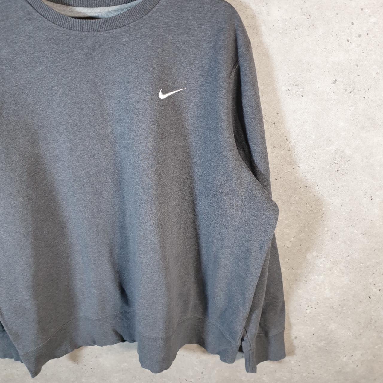 Vintage Nike Club Embroidered Sweatshirt Men’s 2XL Grey Swoosh Y2K Pullover Logo