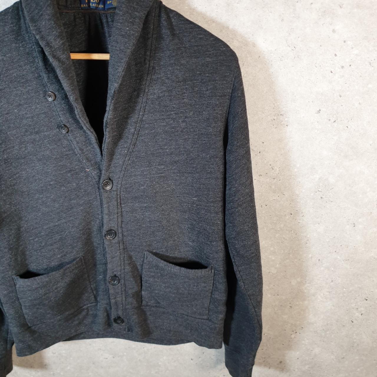 Vintage Ralph Lauren Polo Cardigan Button Up Sweater Men’s Small Grey Cotton