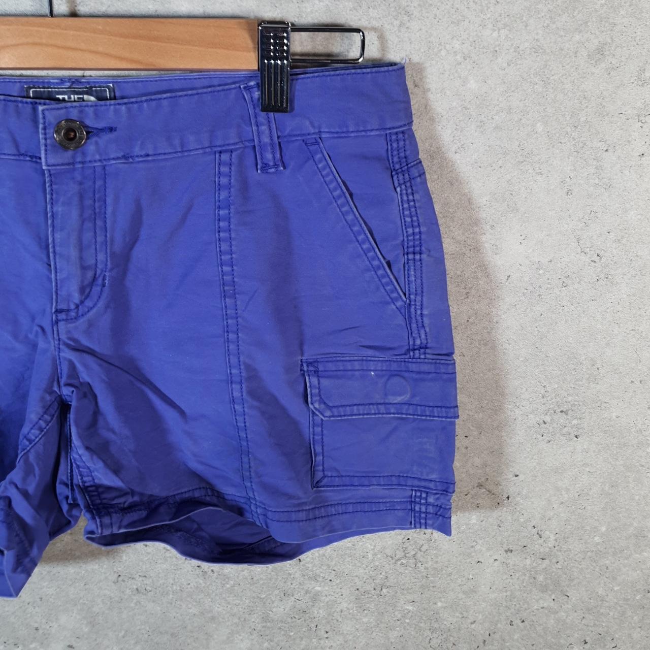 Vintage The North Face TNF Shorts Jorts Chino Cargo Womens UK8 Blue Baggy Cotton