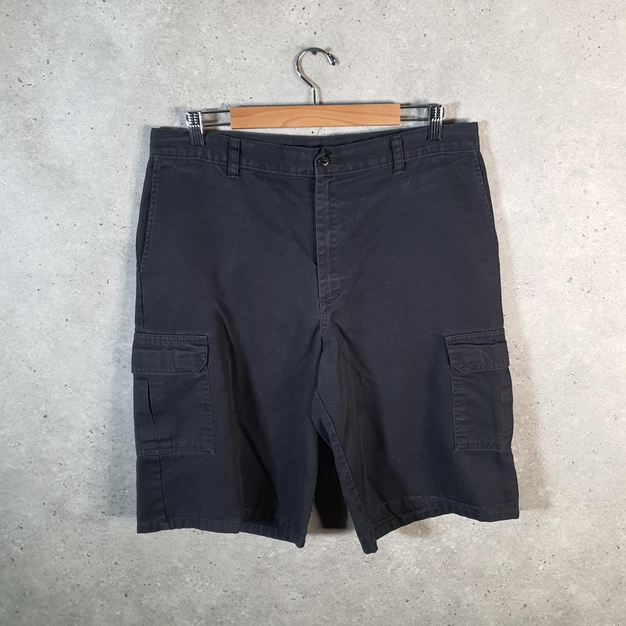 Vintage Dickies Baggy Chino Shorts Jorts Cargo Mens W36 Black Regular Fit