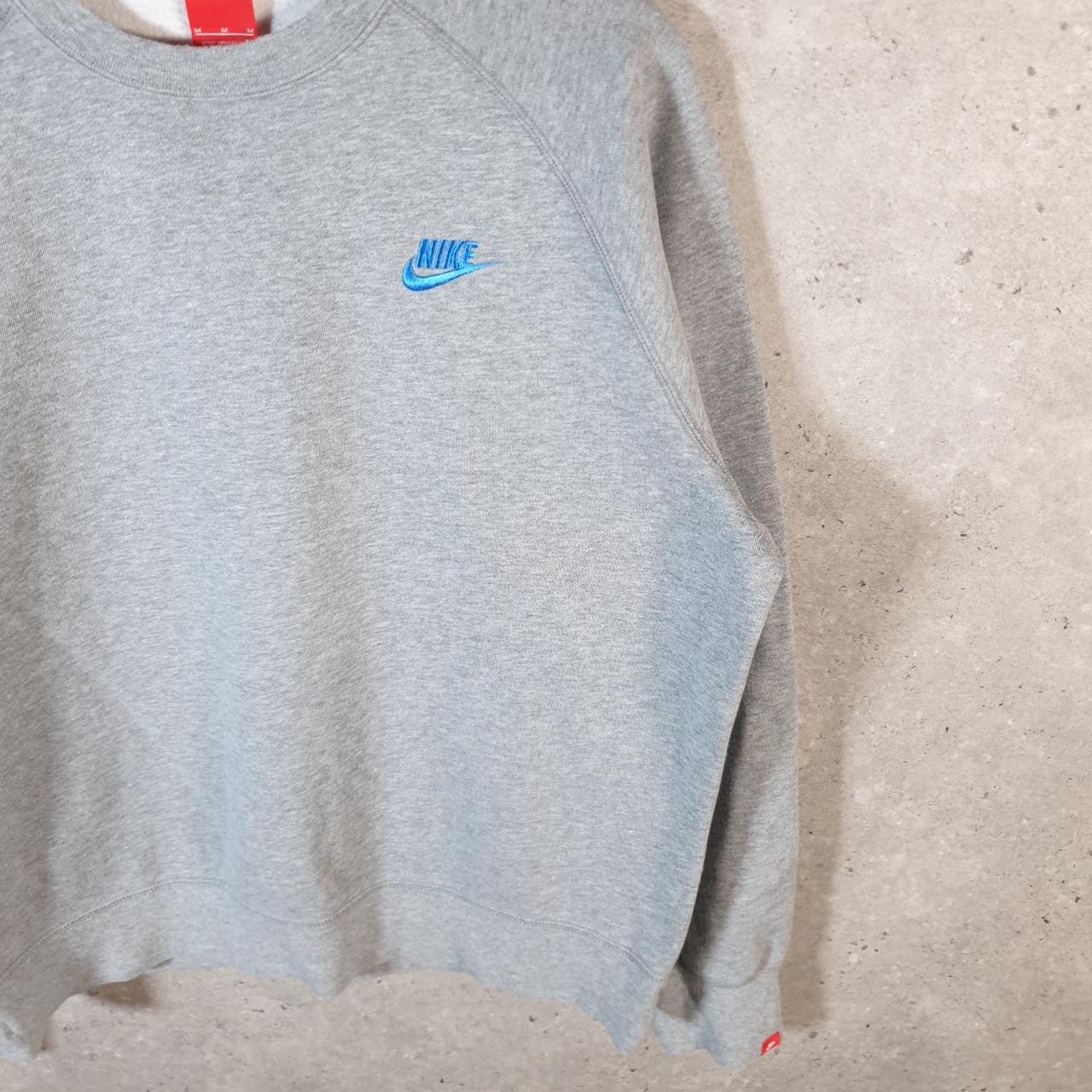 Vintage Nike Club Embroidered Sweatshirt Men’s Medium Grey Swoosh Y2K Pullover Logo