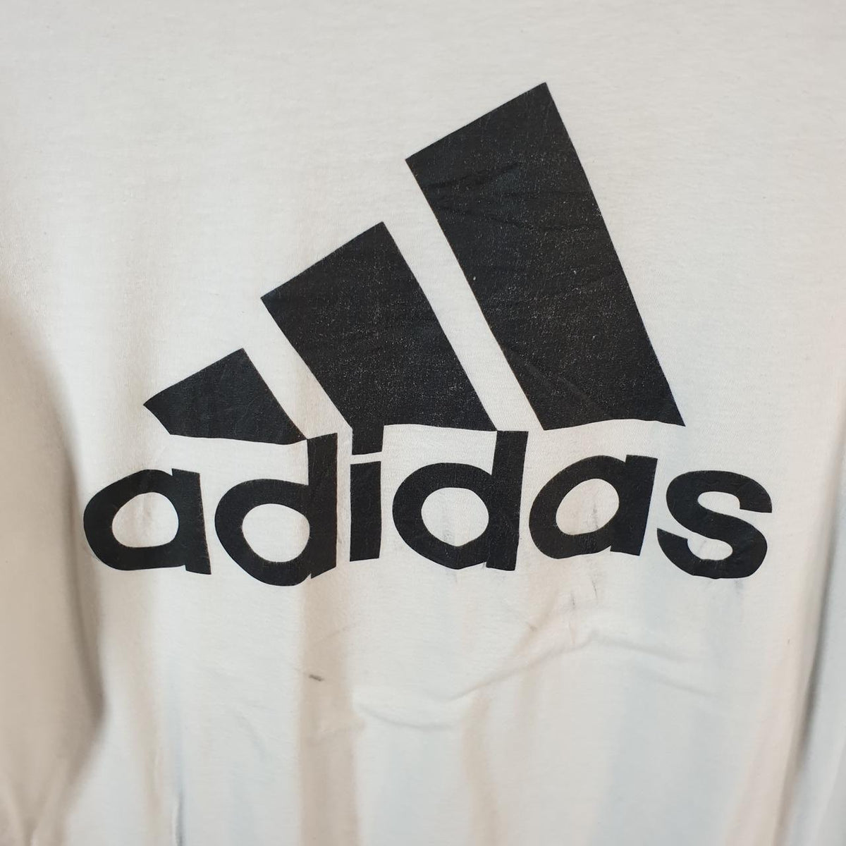Vintage Adidas Amplifier T Shirt Men’s Large White Three Stripes Logo Athletic