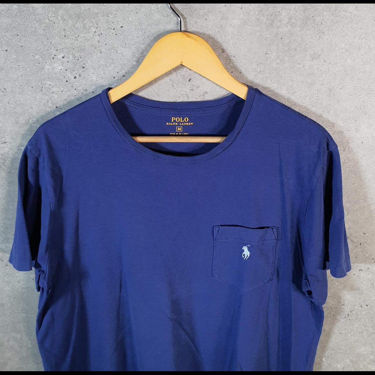 Vintage Ralph Lauren Polo Sport T Shirt Men’s Medium Blue Custom Fit Embroidered Pony C8648