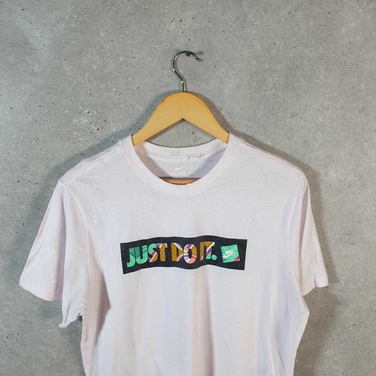 Vintage Nike Just Do It T Shirt Men’s Medium White Logo Printed Swoosh Athletic