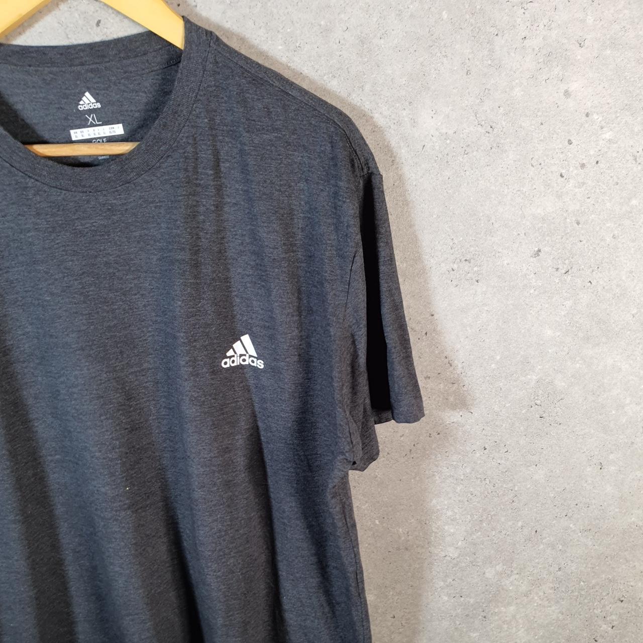 Vintage Adidas Golf T Shirt Men’s XL Grey Three Stripes Logo Athletic